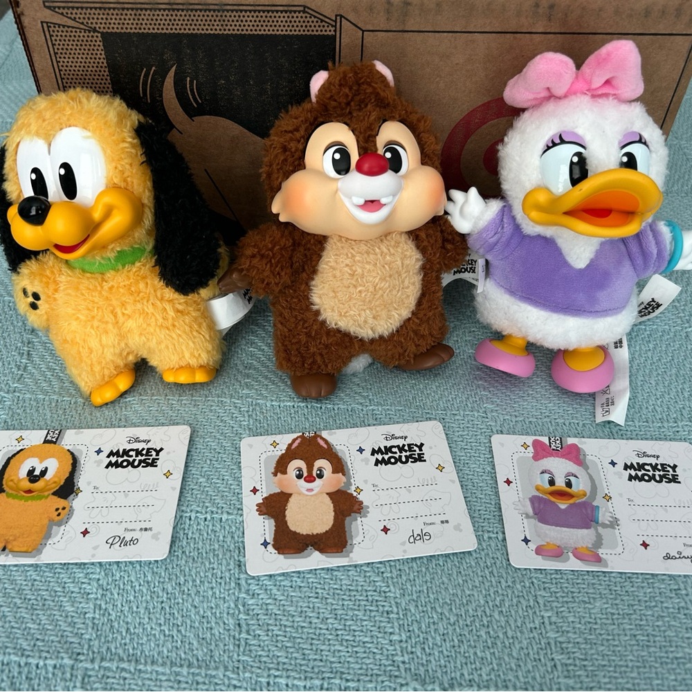 PopMart Mickey and Friends Lot. Pluto, Dale and Daisy. No boxes